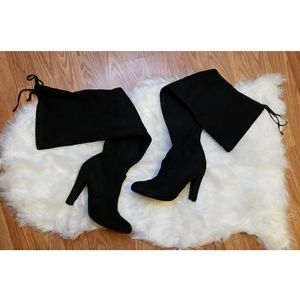 Steve Madden Gorgeous Black Thigh High Boots